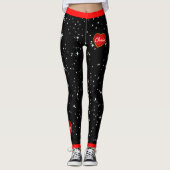 Starry Night Red Hearts Leggings noirs (coutume.) (Devant)