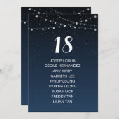 Starry Night Rustic Mariage Carte de siège (Devant / Derrière)