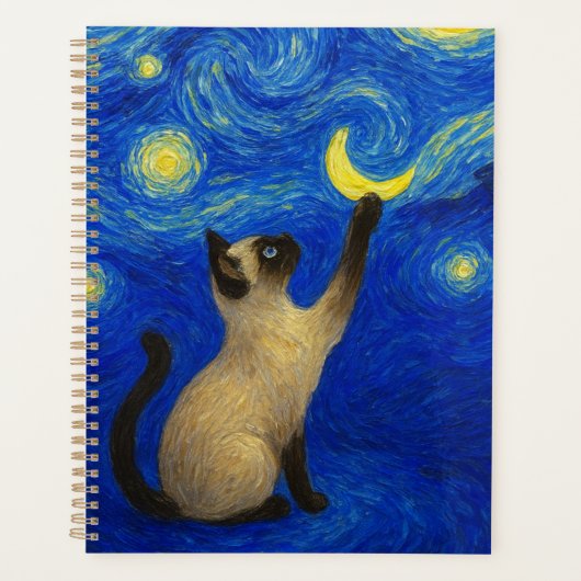 Starry Night Siamese Cat Moon  (Devant)