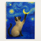 Starry Night Siamese Cat Moon  Planner (Voorkant)