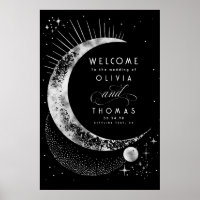 Starry Night Sky Celestial Mariage Affiche de bien