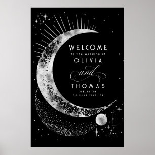 Starry Night Sky Celestial Mariage Affiche de bien