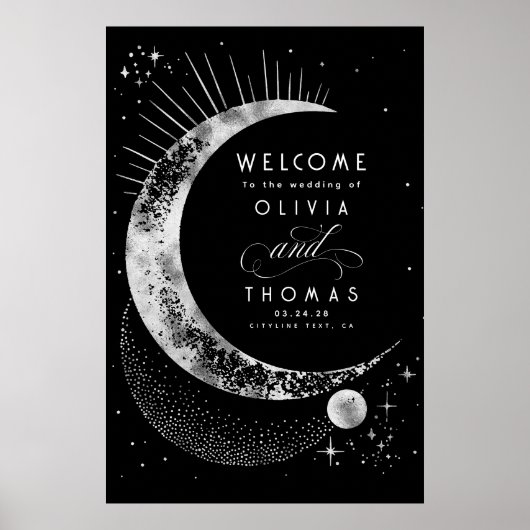 Starry Night Sky Celestial Mariage Affiche de bien (Devant)