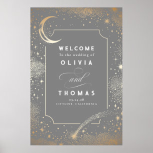 Starry Night Sky Celestial Mariage Affiche de bien