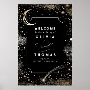 Starry Night Sky Celestial Mariage Affiche de bien
