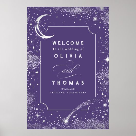 Starry Night Sky Celestial Mariage Affiche de bien (Devant)
