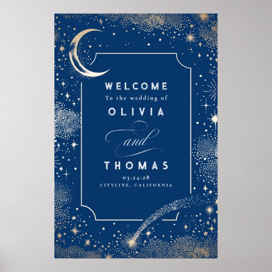 Starry Night Sky Celestial Mariage Affiche de bien (Devant)