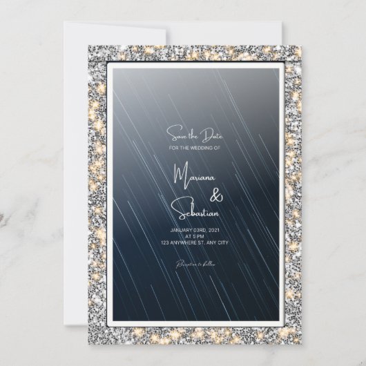 Starry Night the SAVE THE DATE Carte Mariage (Devant)