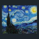 Starry Night Van Gogh Art Imprimer Poster<br><div class="desc">Ce tableau emblématique de 1889 de Vincent van Gogh montre une scène tirée de la vue de sa chambre dans l'asile où il séjournait. Il utilise de riches pigments bleus et un pigment jaune indien assez rare. Étonnamment, il semble qu'il n'en ait pas particulièrement aimé. Assurez-vous que vous sélectionnez le...</div>