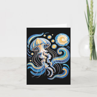 Starry night van gogh jellyfish scuba diving surf kaart