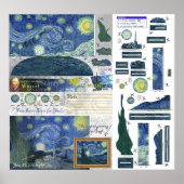 Starry Night Van Gogh Papercraft Poster Imprimer (Devant)