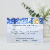 Starry Night Wedding RSVP Cartes Invitations perso (Debout devant)