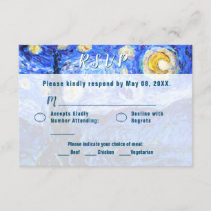 Starry Night Wedding RSVP Cartes Invitations perso