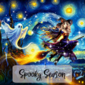 Starry Night Witchy Halloween Design Thermosbeker