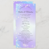 Starry Paarse en Blue Sparkle Wedding Program Programma (Voorkant / Achterkant)