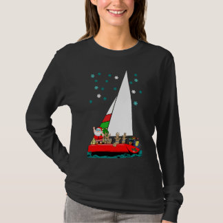 Starry Père Noël Voile à Noël noir T-shirt