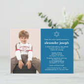 Starry Photo Bar Mitzvah Invitation (Debout devant)