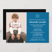 Starry Photo Bar Mitzvah Invitation (Devant / Derrière)