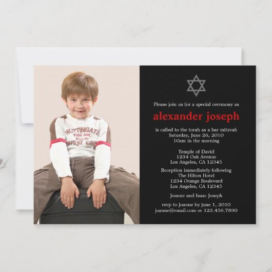 Starry Photo Bar Mitzvah Uitnodiging (Voorkant)