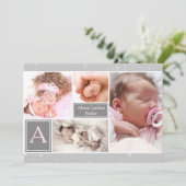 Starry Photo Collage Birth Announcement Aankondiging (Staand voorkant)