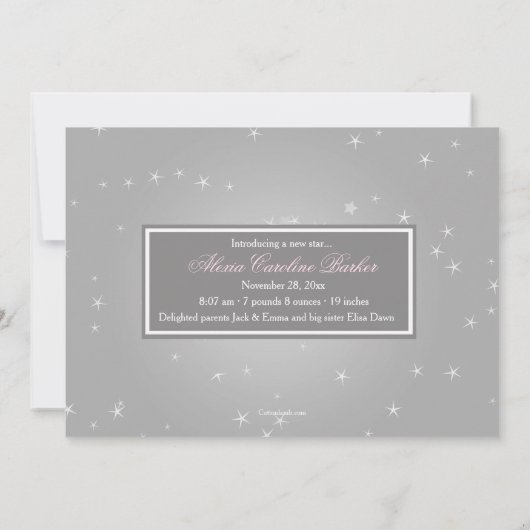 Starry Photo Collage Faire-part de naissance (Dos)