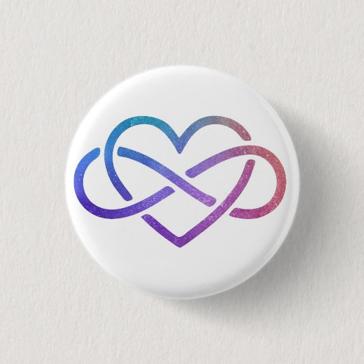 Starry Polyamory Infinity Heart Button Pin (Voorkant)