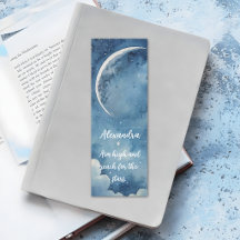 Starry Reach for the Stars Custom Name Bookmark