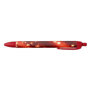 Starry Red en Gold, vakantiegericht, Zwarte Inkt Pen