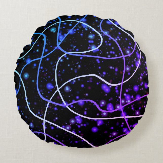 Starry Ribbons Pillow Rond Kussen (Voorkant)