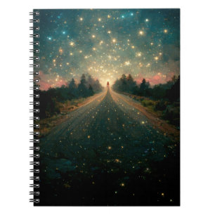 Starry Road Fantasy Landscape Sci-Fi Notitieboek