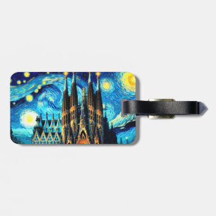 Starry Sagrada Familia Barcelona Bagagelabel