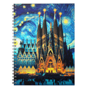 Starry Sagrada Familia Barcelona Notitieboek