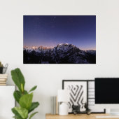 Starry sky boven bergen poster (Thuiskantoor)