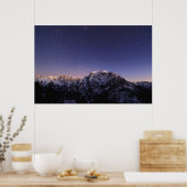 Starry sky boven bergen poster (Keuken)