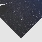 Starry Sky en Crescent Moon, Deep Blue tot Black Tissuepapier (Detail)