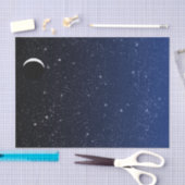 Starry Sky en Crescent Moon, Deep Blue tot Black Tissuepapier (Craft)