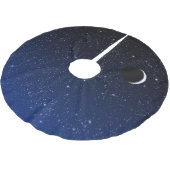 Starry Sky en Crescent Moon, Midnight Blue Kerstboom Rok (Gekanteld)