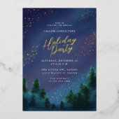 Starry Sky Gold Foil Invitation de fête de vacance (Recto)