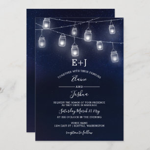 starry sky mason jars invitations de mariage
