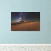 Starry Sky over de woestijn van Sand Dunes Gobi Canvas Afdruk (Insitu (Houten vloer))