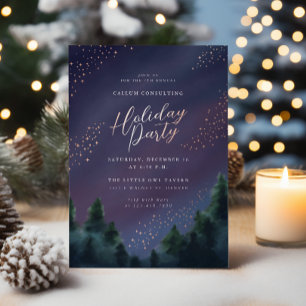 Starry Sky Roos Gouden Folie Vakantie Feestuitnodi Folie Feestdagenkaart