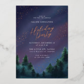 Starry Sky Roos Gouden Folie Vakantie Feestuitnodi Folie Feestdagenkaart (Voorkant)