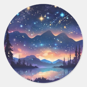 Starry Sky Serenity Ronde Sticker