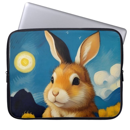 Starry Spring Bunny Electronics Bag Laptop Sleeve (Voorkant)