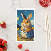 Starry Spring Bunny Guest Handdoeken Servet (Insitu)