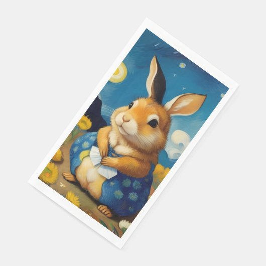 Starry Spring Bunny Guest Handdoeken Servet (Hoek)