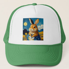 Starry Spring Bunny Trucker Hat Trucker Pet