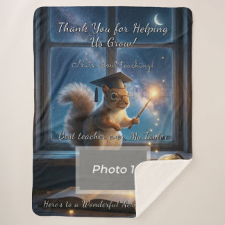 Starry Squirrel Teacher Appreciation Blanket Sherpa Deken