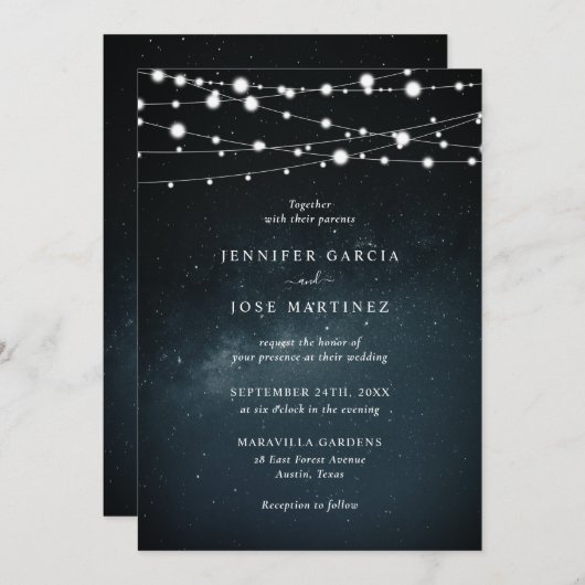 Starry Starry Night Wedding Invitations (Devant / Derrière)