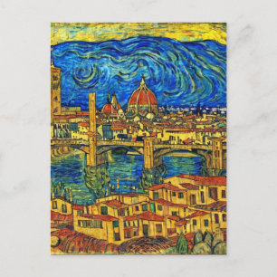 Starry Sterrennacht Florence Italië Briefkaart